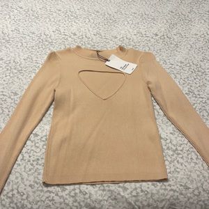 Zara Knit Chest Cut out Sweater Nude